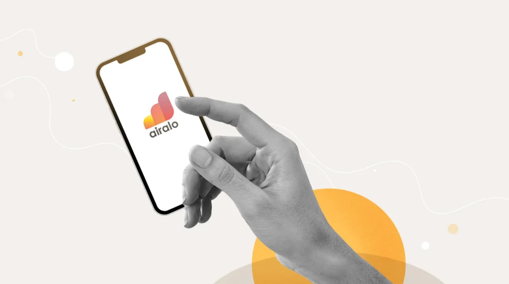 Touching smarphone have airalo esim logo
